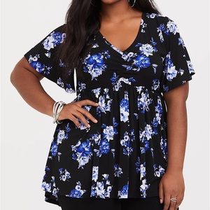 Torrid | Black Floral Babydoll Top | NWOT 00